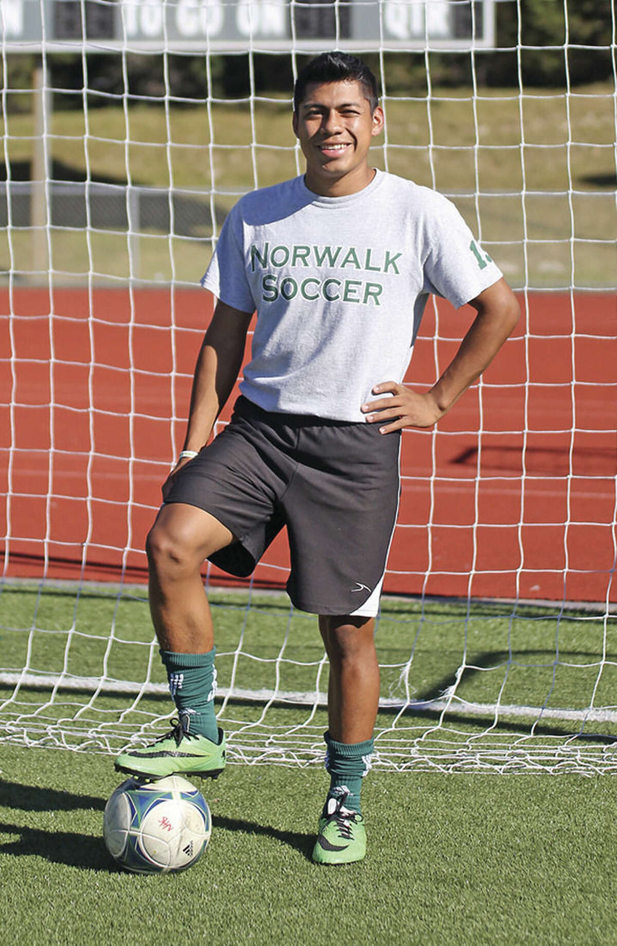 Hour photo/Danielle Calloway Norwalk High School standout Jose Canahui is one of the last links to the team's state championship season in 2012.