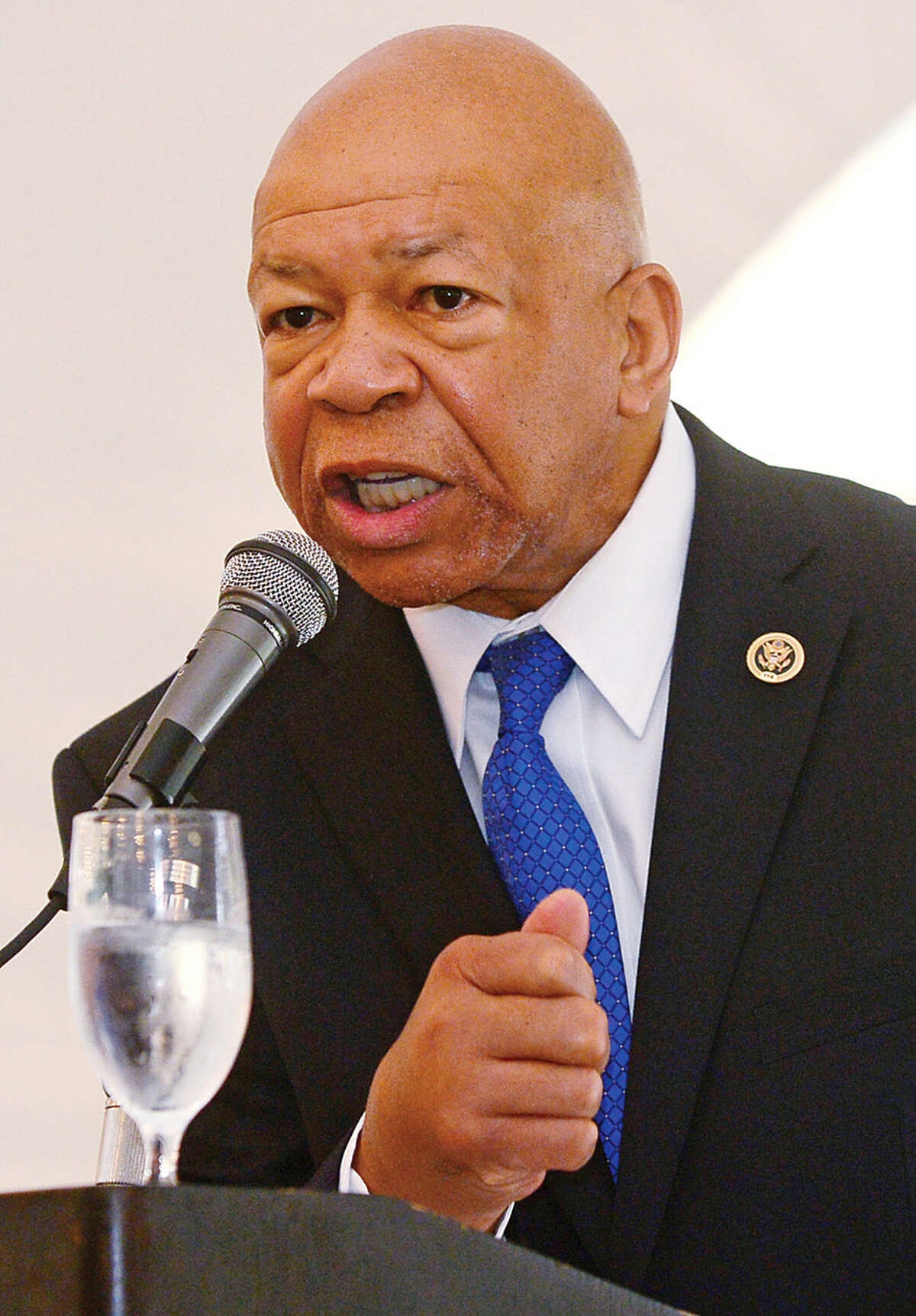 Hour photo / Erik Trautmann Congressman Elijah Cummings give his keynote address at the NAACP State Convention and Civil Rights LuncheonS aturday at the Hilton Hotel in Stamford.