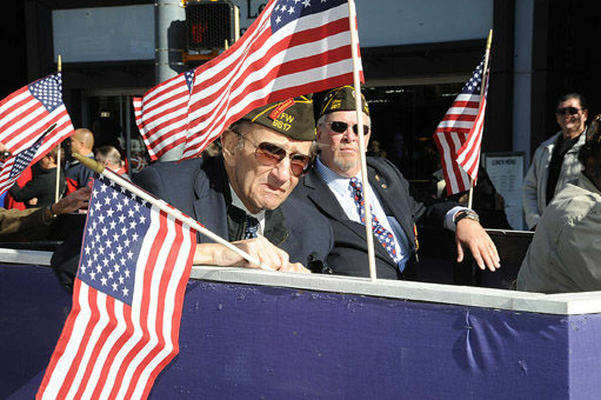 The annual Veterans Day Parade in Stamford. Hour photo/Matthew Vinci