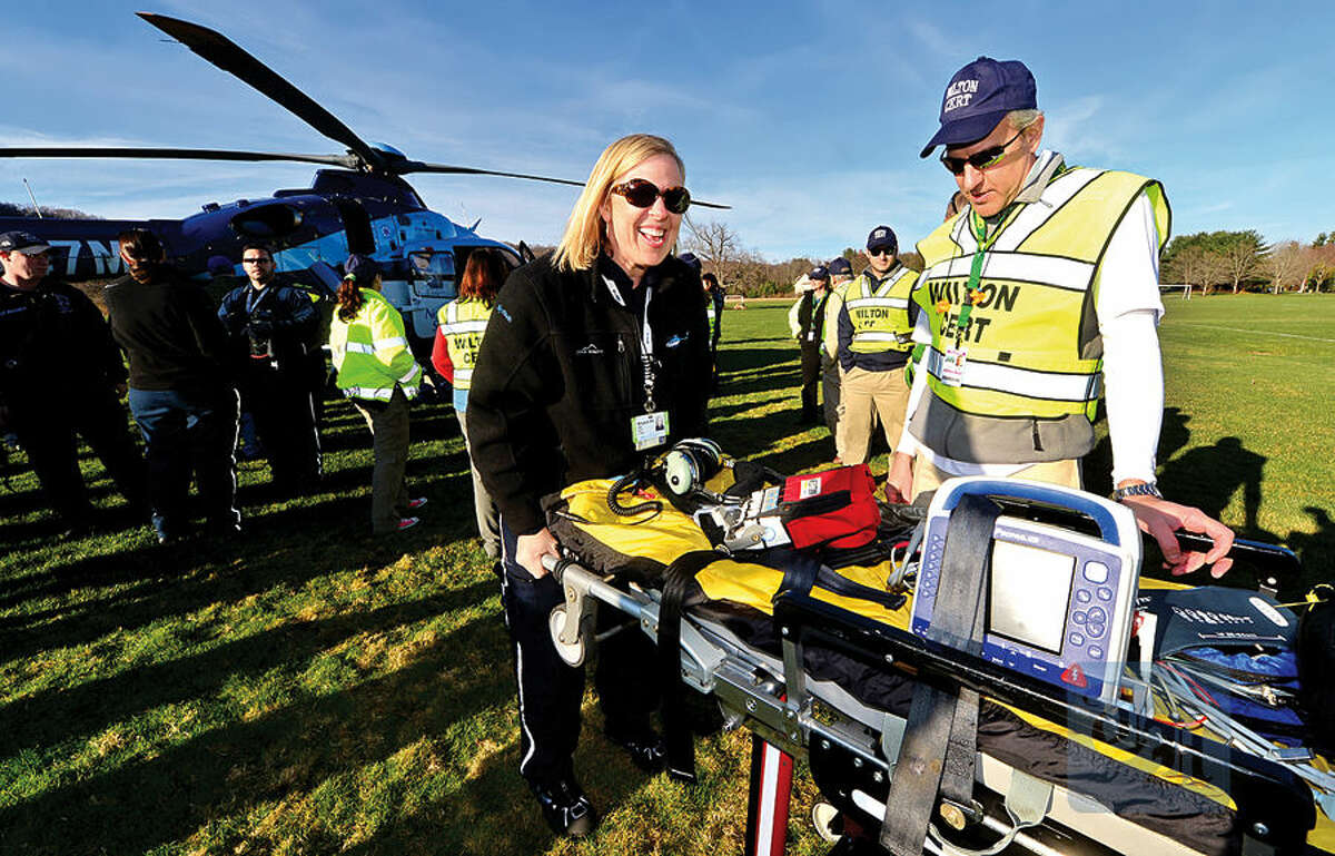 IN PHOTOS: Skyhealth helicopter trains in Wilton