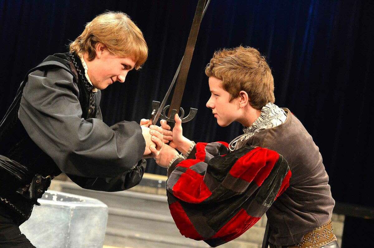 Hour Photo/Alex von Kleydorff Mercutio (Harry Wendorff) and Tybalt (Elliot Connors) Misdirected adversaries locked in a fight to the death