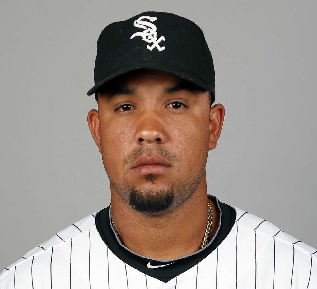FILE - This is a 2014 photo showing Jose Abreu of the Chicago White Sox baseball team. Abreu was a unanimous winner of the AL Rookie of the Year award, Monday Nov. 10, 2014 (AP Photo/Paul Sancya, File)