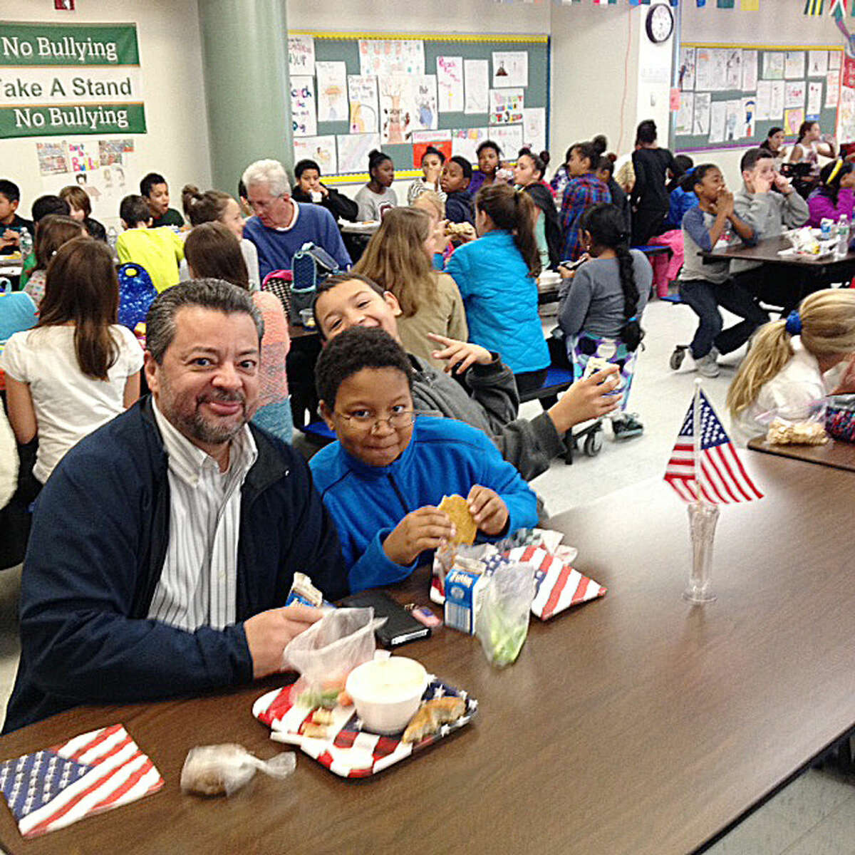 Contributed photo Veterans were invited for lunch at West Rocks Middle School in Norwalk on Tuesday, Veterans Day.