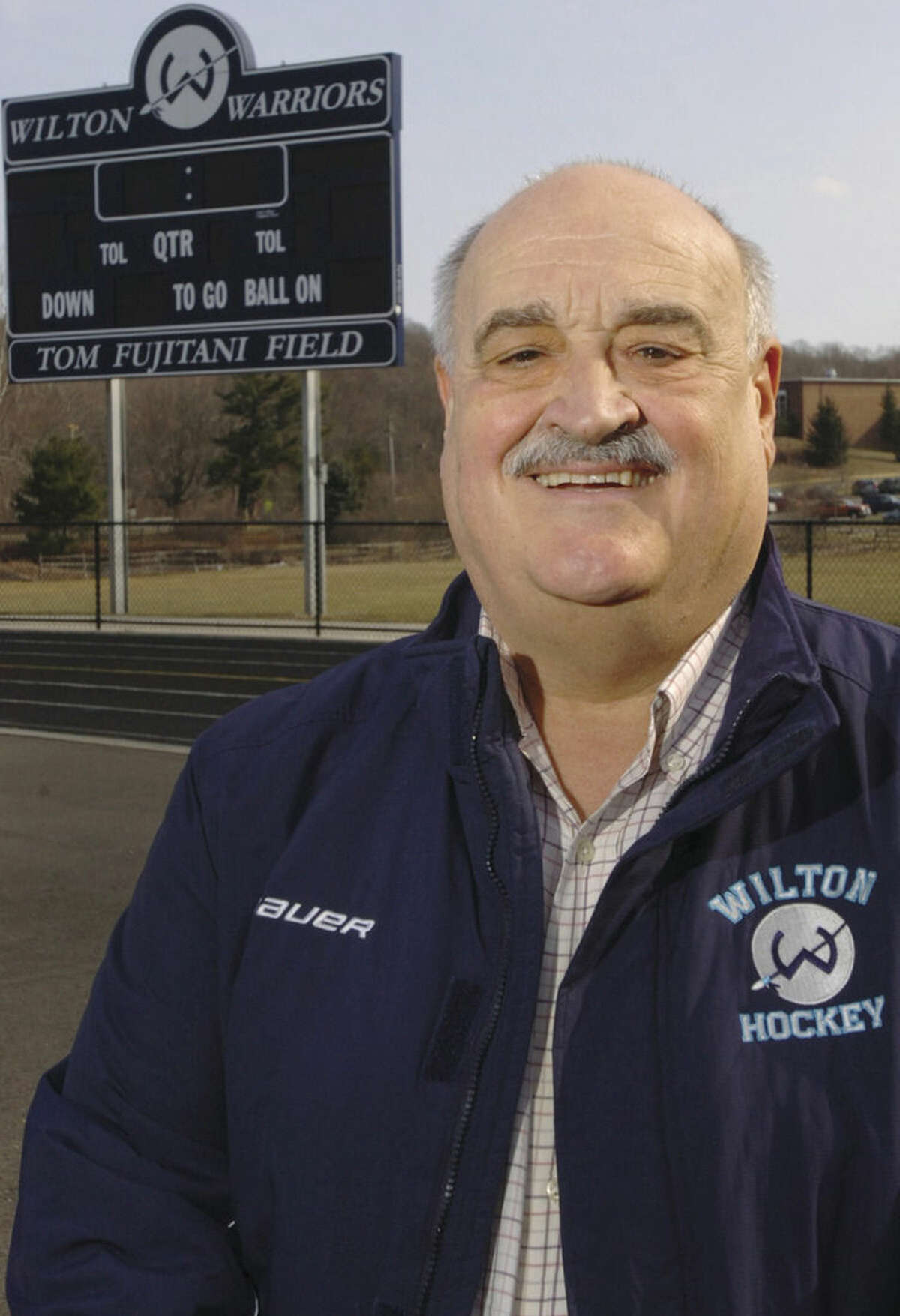 Hour photo/Erik Trautmann Christy Hayes, Wilton High School's former athletic director and three-sport coach at St. Joseph, will be inducted into the Connecticut High School Hall of Fame.