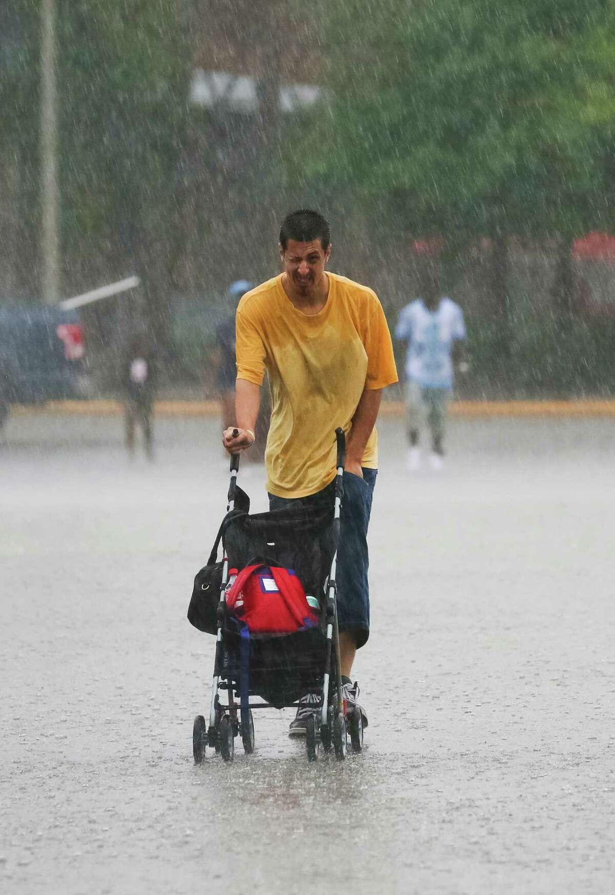 Rain floods into Houston Galleria, parking garage