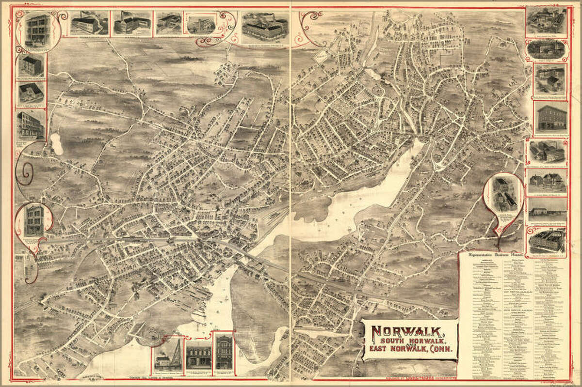 Map Of Norwalk, South & East Connecticut 1899