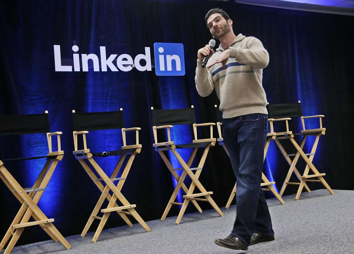FILE - In this Nov. 6, 2014, file photo, LinkedIn CEO Jeff Weiner speaks during the company's second annual "Bring In Your Parents Day," at LinkedIn headquarters in Mountain View, Calif. LinkedIn reports quarterly financial results on Thursday, July 30, 2015. (AP Photo/Marcio Jose Sanchez, File)