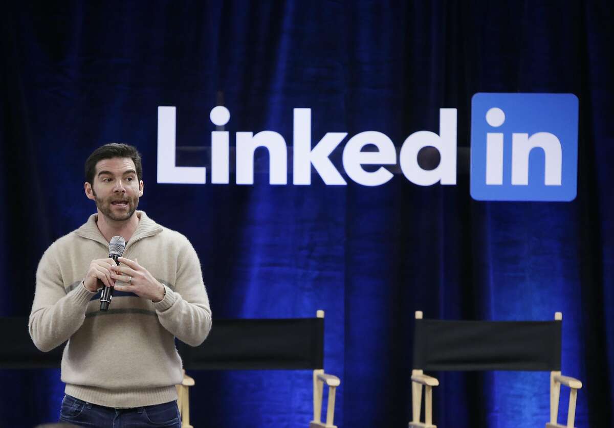 In this Nov. 6, 2014, file photo, LinkedIn CEO Jeff Weiner speaks during the company's second annual "Bring In Your Parents Day," at LinkedIn headquarters in Mountain View, Calif. Microsoft said Monday, June 13, 2016, it is buying professional networking service site LinkedIn for about $26.2 billion. LinkedIn, based in Mountain View, Calif., has more than 430 million members.