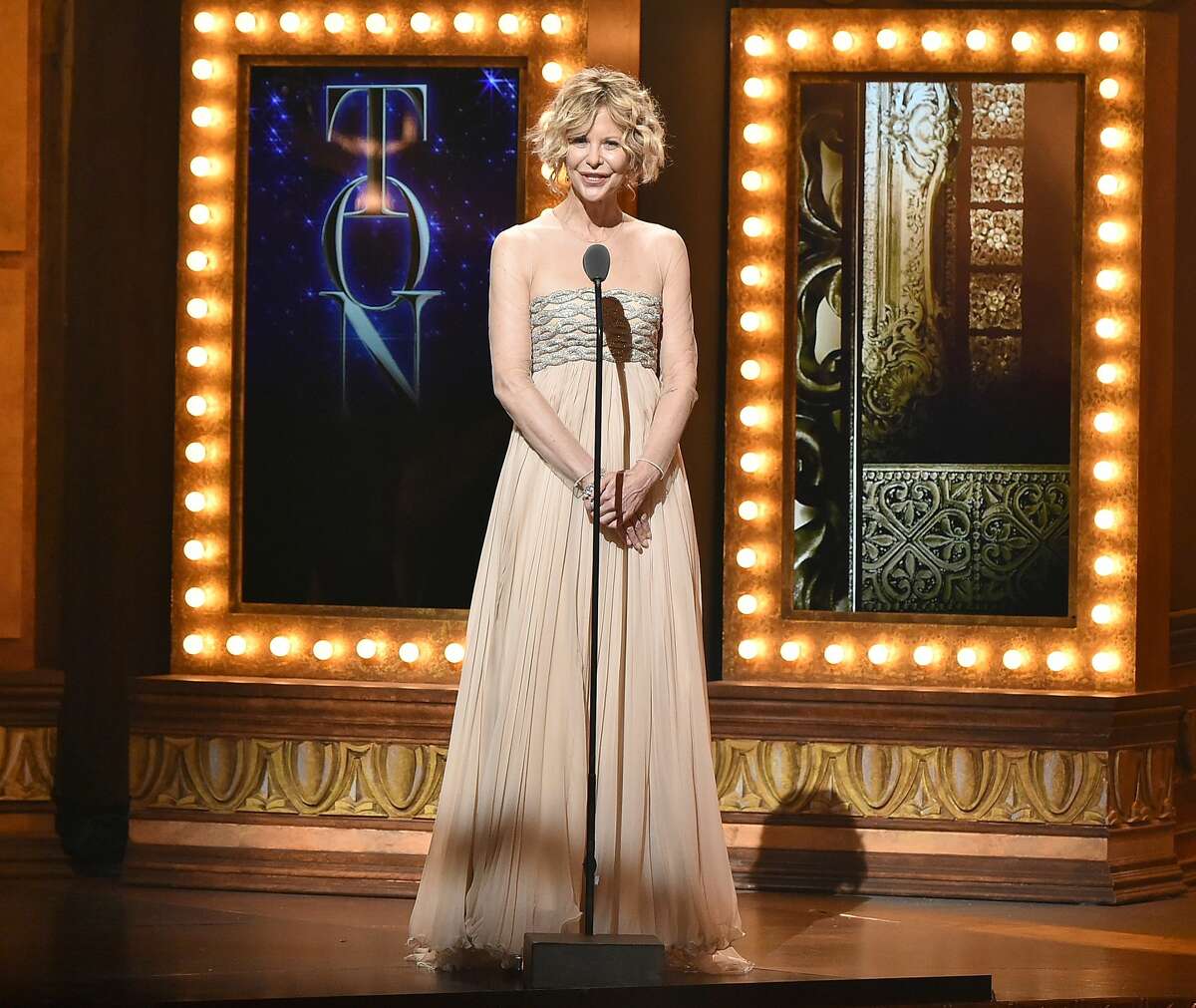 Actress Meg Ryan speaks onstage during the 70th Annual Tony Awards at The Beacon Theatre on June 12, 2016 in New York City.