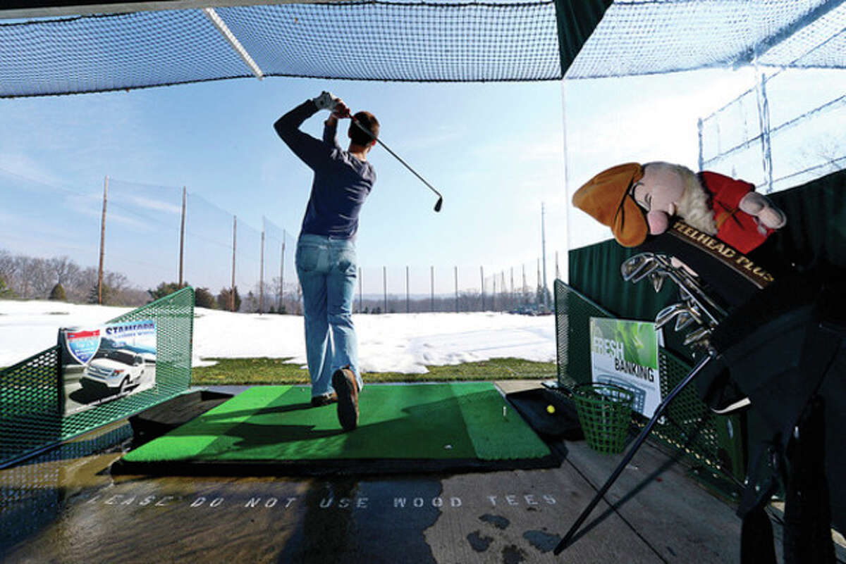 Hour photo / Erik Trautmann Bill Jaroszynski has been attending Sterling Farms Golf Club driving range in Stamford every week for 16 years. Oak Hills Golf Club in Norwalk looks to build its own driving range amidst controversy.