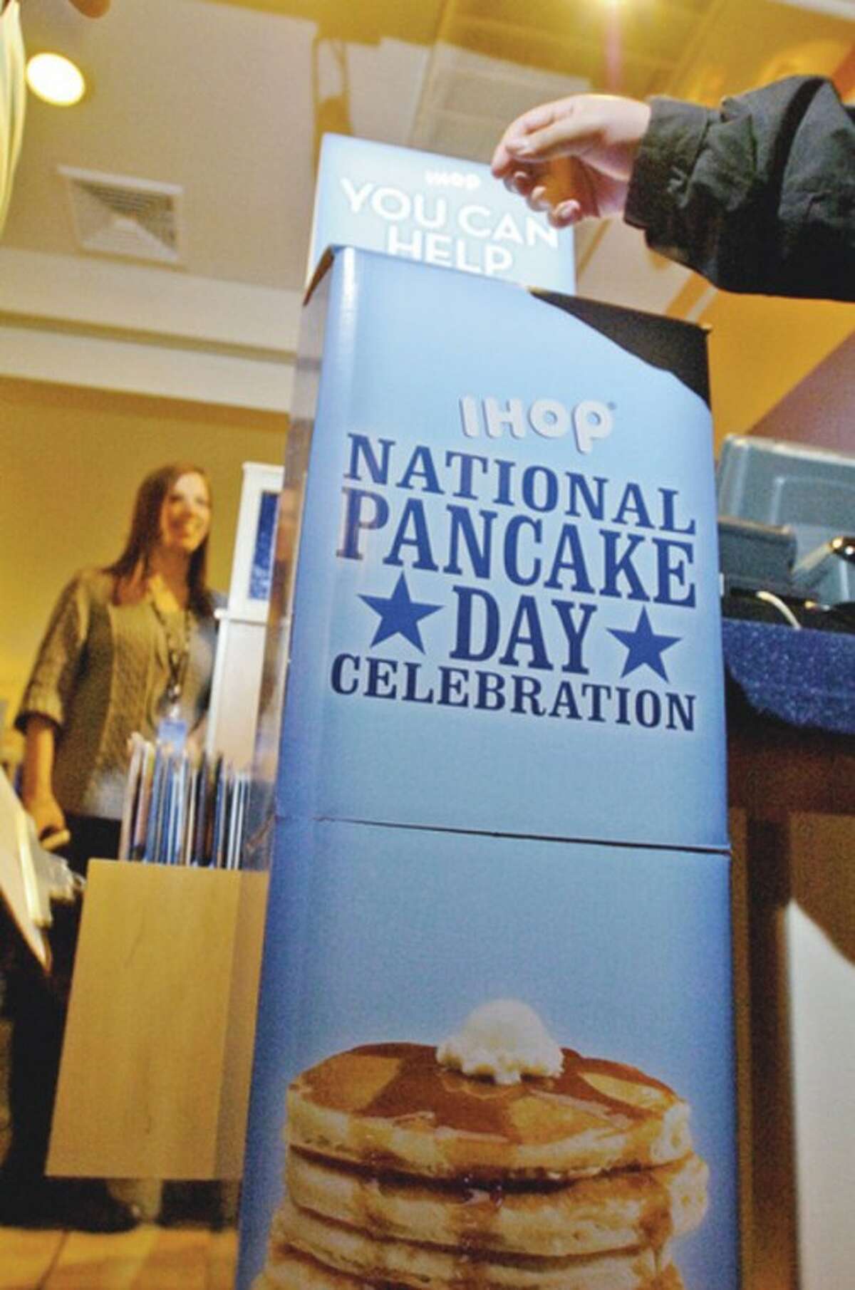 The International House of Pancakes (IHOP) on Summer St in Stamford serves up free pancakes during IHOP's annual National Pancake Day. In return, diners were asked to make a voluntary donation to support Children?•s Miracle Network Hospital, Maria Fareri Children's Hospital at Westchester Medical Center.