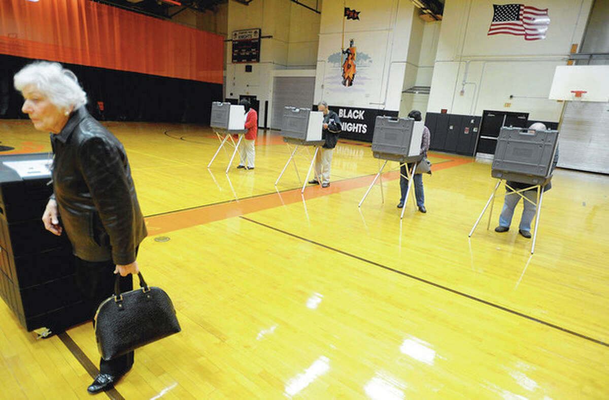 Polling Tuesday afternoon at Stamford High School. photo/Matthew Vinci