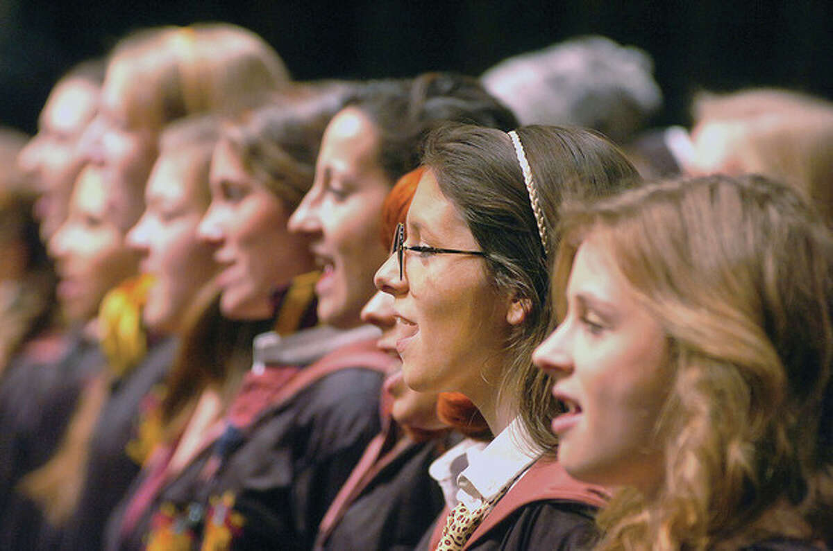 Hour Photo/ Alex von Kleydorff. The cast and chorus of Mary Potter at Wilton High School