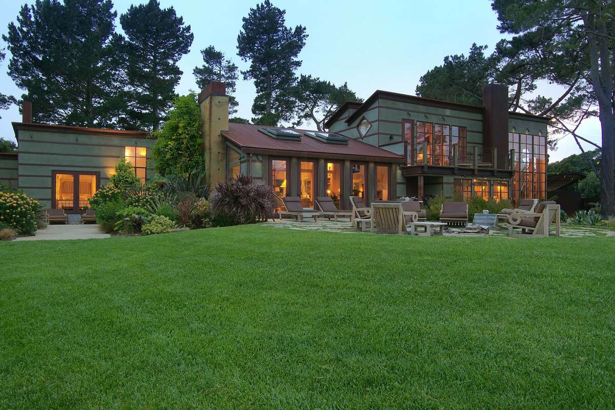 77 Olema Bolinas Road in Bolinas enjoys lavish proportions on an 18-acre estate.
