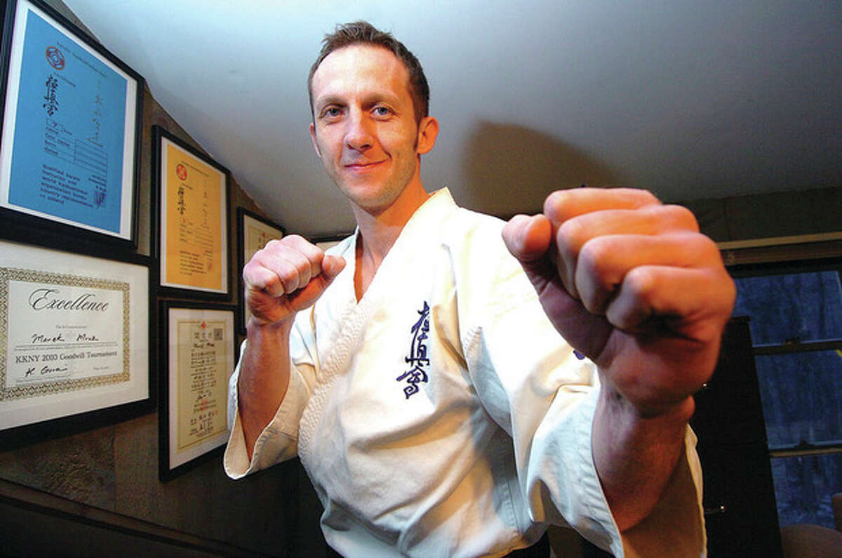Marek Mroz of Wilton, who placed third at the U.S. Weight Category Karate Championships. Mroz will represent North America in the Kyokushinkaikan Karate Championships in Japan later this month. The 36-year-old Polish national will face off against Alejandro Navarro, an accomplished fighter from Spain.
