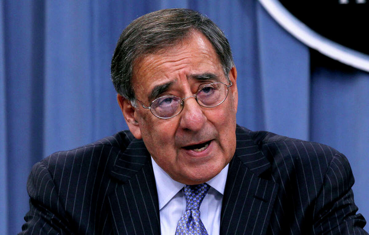 AP Photo/Pablo Martinez Monsivais Defense Secretary Leon Panetta outlines the main areas of proposed spending cuts during a news conference at the Pentagon, Thursday.