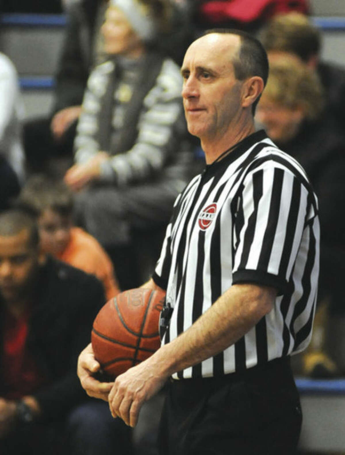 Hour photo/John Nash It takes a little effort to earn your stripes as a basketball official in this area. The Fairfield County Board of Approved Basketball Officials, or IAABO Board 9, provides a lot of education for those interested in becoming referees and those -- such as William Orr, above -- who are already entitled to wear the striped shirts.
