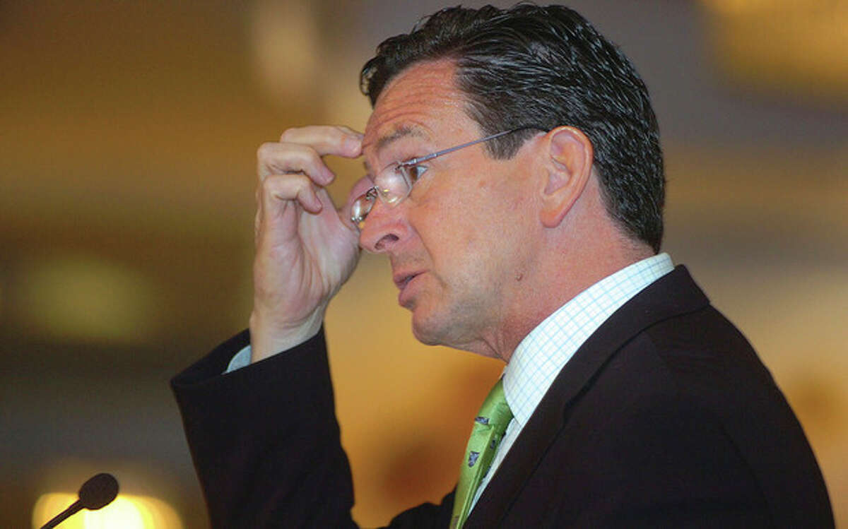 Photo by Alex von Kleydorff. Gov. Dannel Malloy speaks about the Connecticut economy at the 2011 Annual Meeting of The Business Council of Fairfield County in Stamford Monday.
