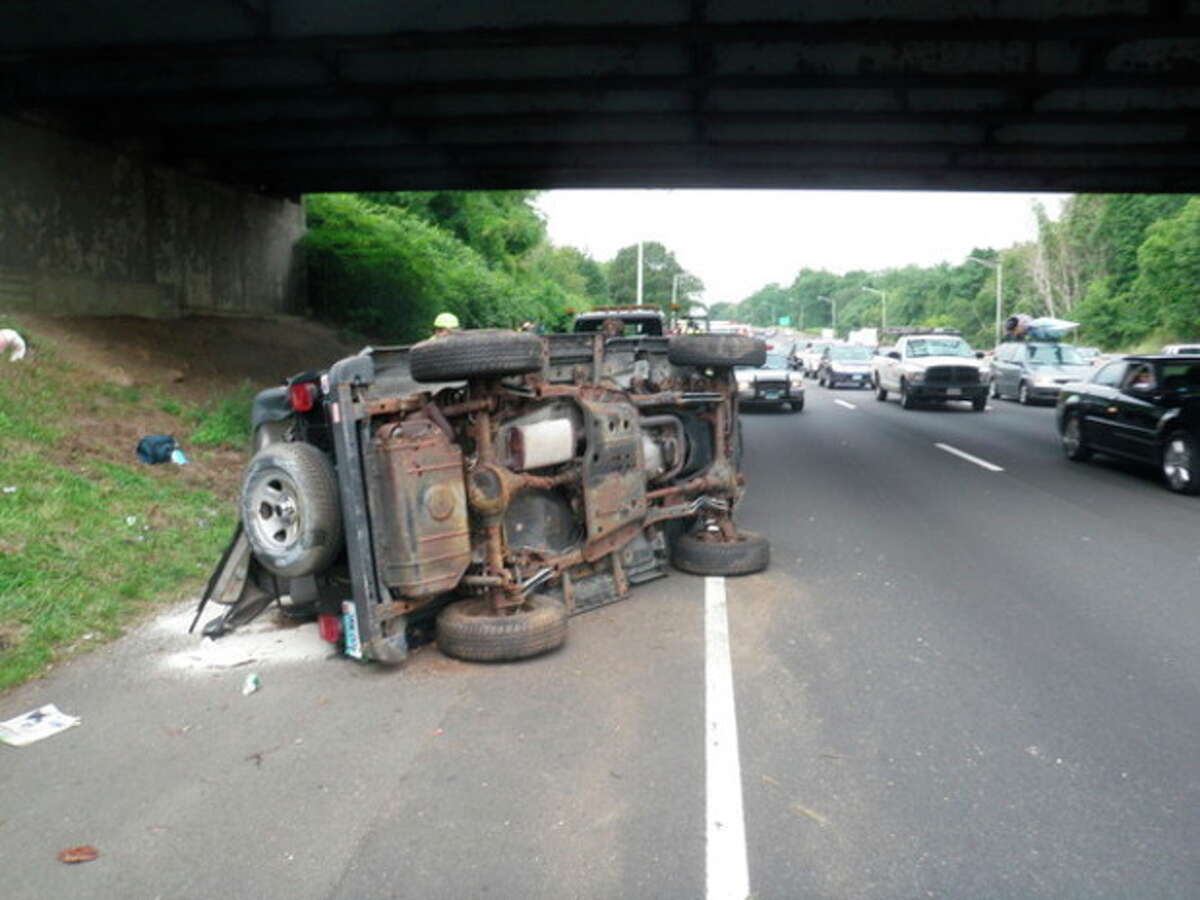 A state woman rolled her Jeep on I-95 Thursday morning.