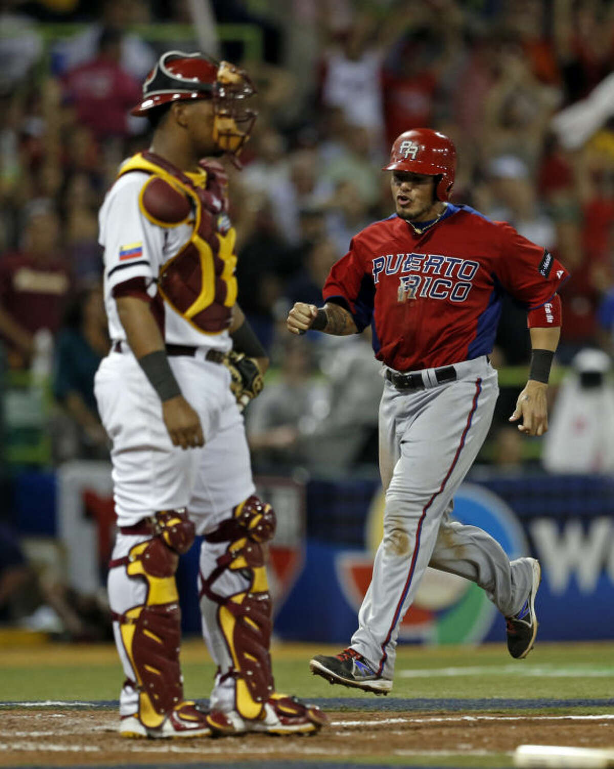 Puerto Rico catcher Yadier Molina during the fourth inning against