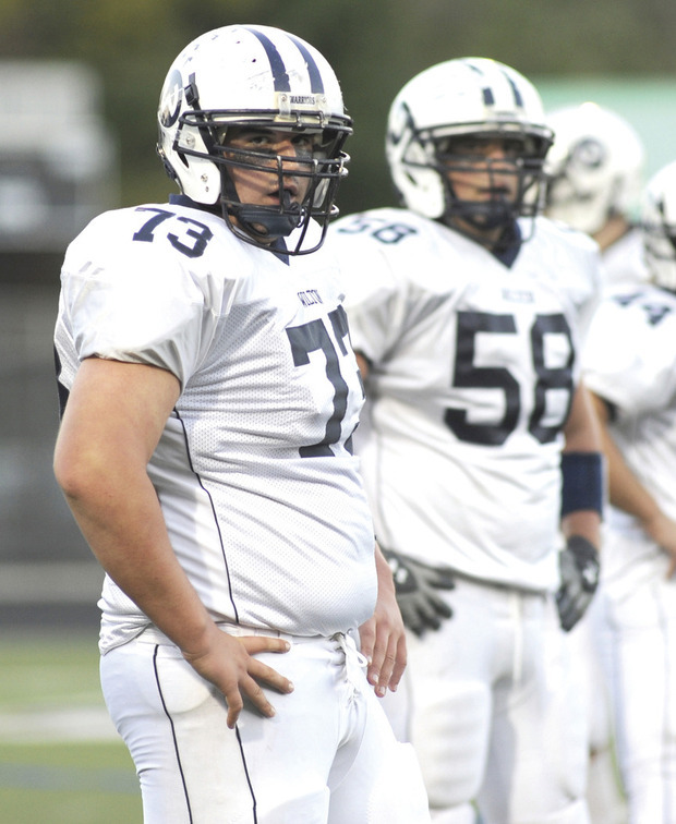 Wilton High football success comes behind behemoth offensive line