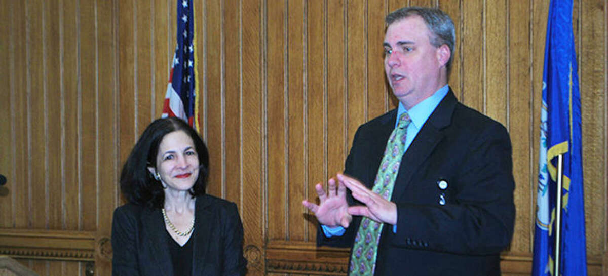 State Rep. Gail Lavielle and SVP of Government Relations for the Connecticut State Medical Society (CSMS) Ken Ferrucci.