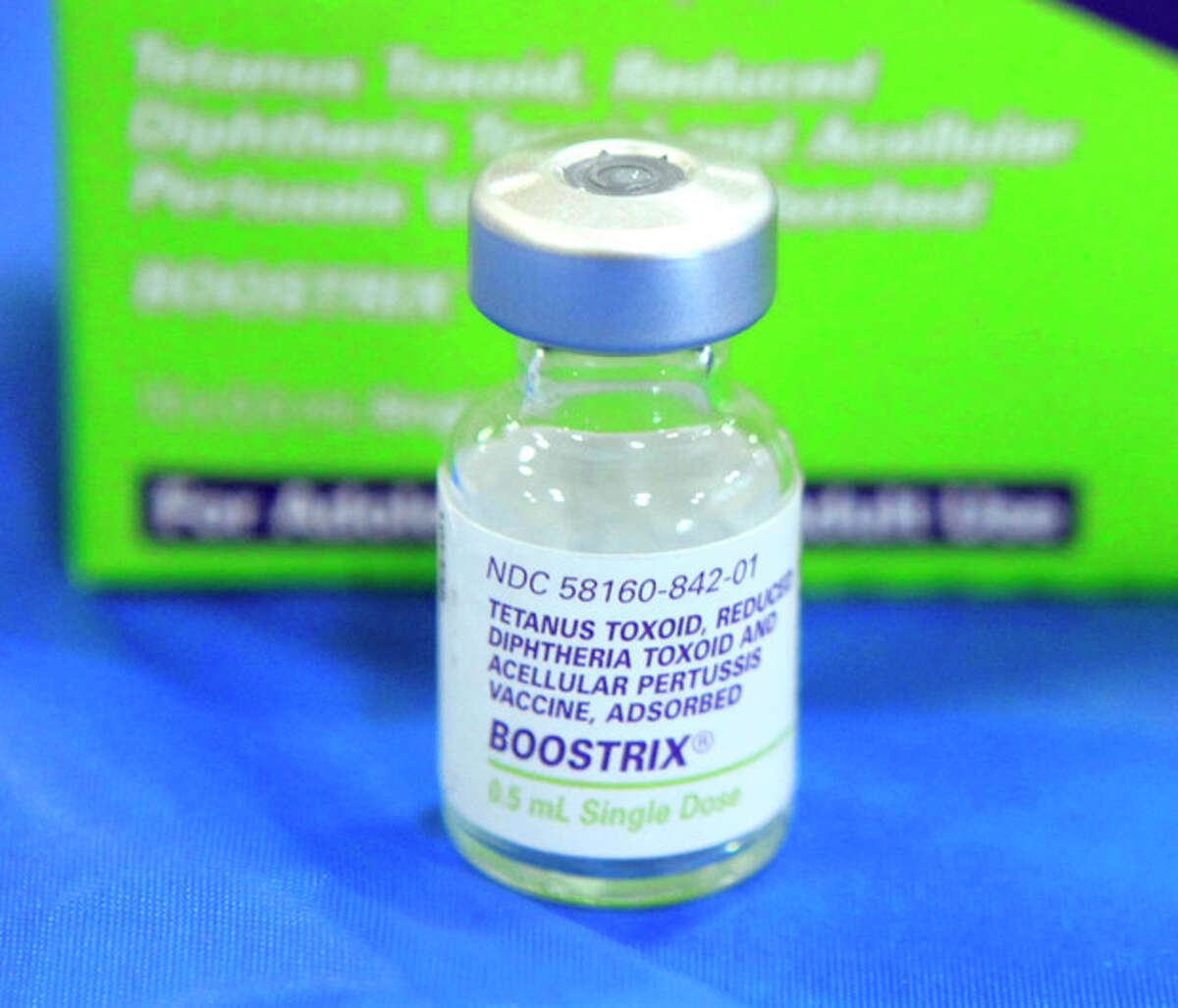 FILE - This Monday, Sept. 19, 2011 file photo shows an empty bottle of Tetanus, Diphthera and Pertussis, (whooping cough) vaccine at Inderkum High School in Sacramento, Calif. Health officials say the U.S. is on track to have the worst year for whooping cough in more than five decades. Nearly 18,000 cases have been reported so far - more than twice the number seen at this point last year, the Centers for Disease Control and Prevention said Thursday, July 19, 2012. At this pace, the number of whooping cough cases will surpass every year since 1959. (AP Photo/Rich Pedroncelli)