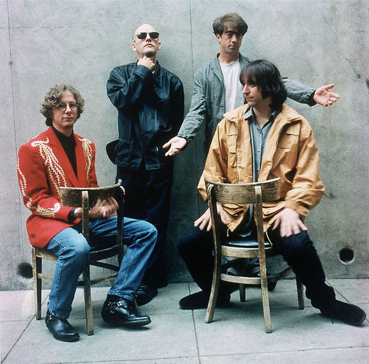 AP photo / Warner Bros. In this 1994 file photo, rock band R.E.M., from left, Mike Mills, Michael Stipe, Bill Berry, and Peter Buck, are shown when they released their new album "Monster." The band announced Wednesday that they are breaking up.
