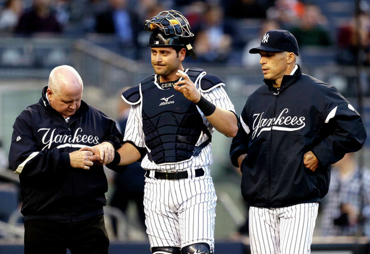 Nova, Cervelli leave Yankees game with injuries