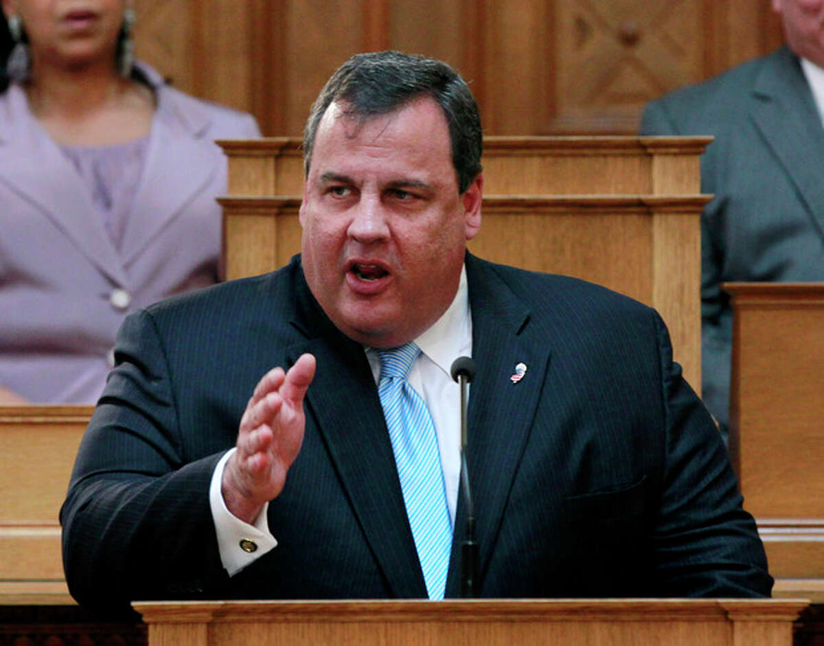 FILE - In this July 2, 2012 file photo, New Jersey Gov. Chris Christie speaks to a joint session of the legislature, in Trenton, N.J. Christie, the sometimes abrasive but always entertaining governor of New Jersey, is set to be announced Tuesday as the keynote speaker for the Republicans' national convention later this month. (AP Photo/Mel Evans, File)