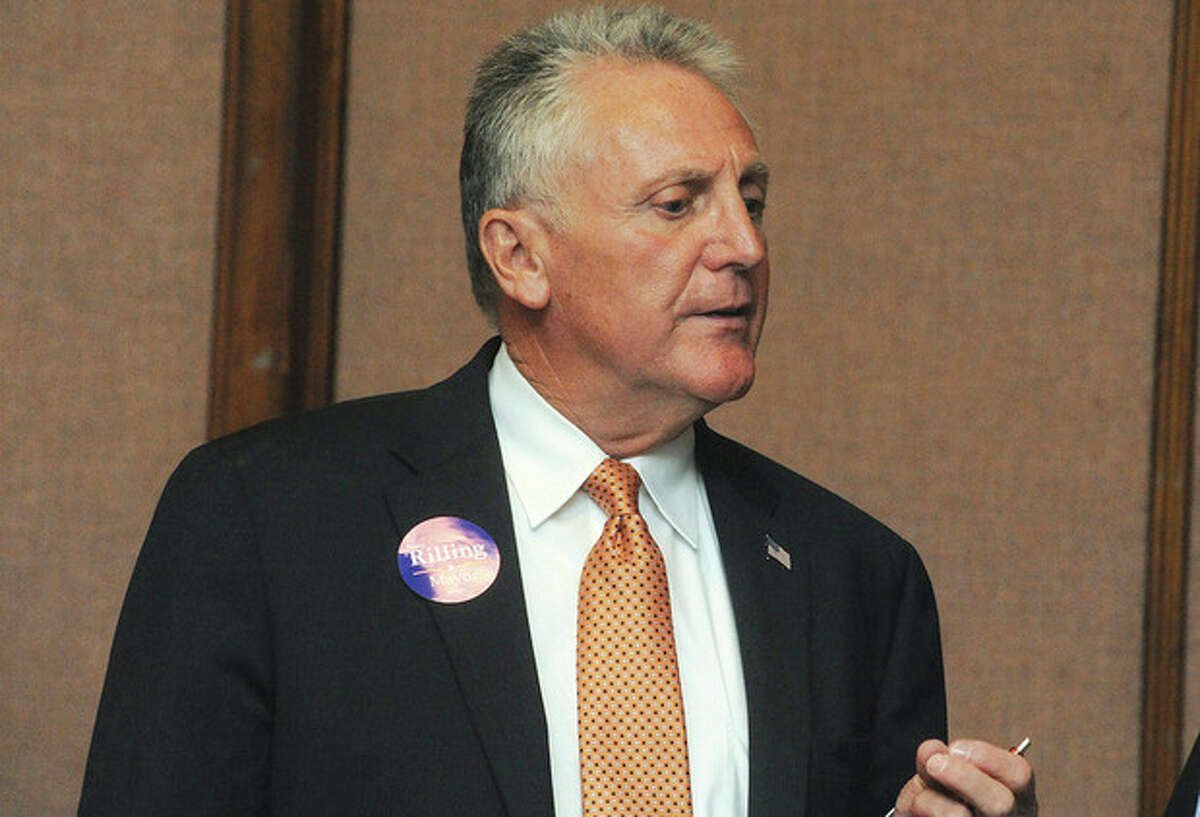 Hour photo / Matthew Vinci Mayoral candidate Harry Rilling battled for votes Tuesday against three other Democrats seeking to face Mayor Richard Moccia in November.