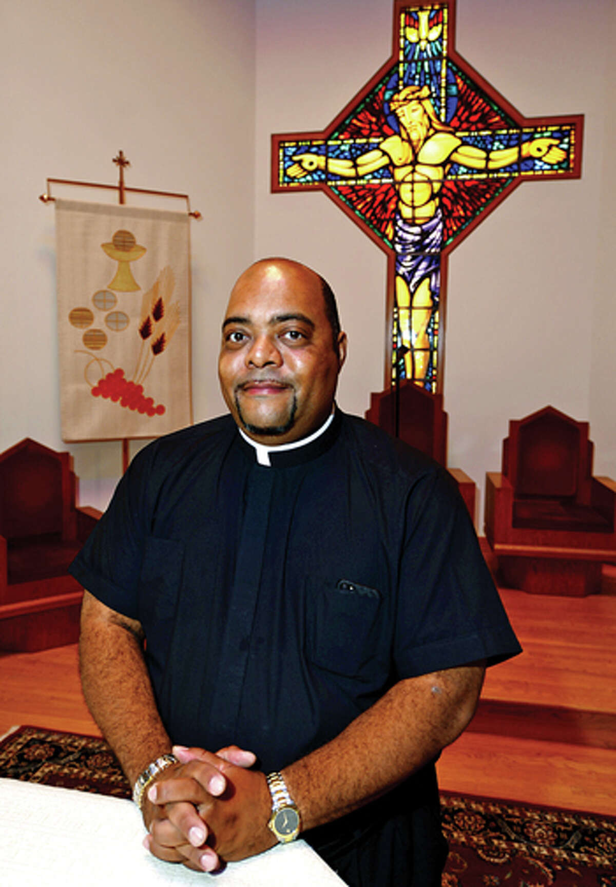 Father Reggie Norman has taken over as head of the Our Lady of Fatima Catholic Church in Wilton. Hour photo / Erik Trautmann