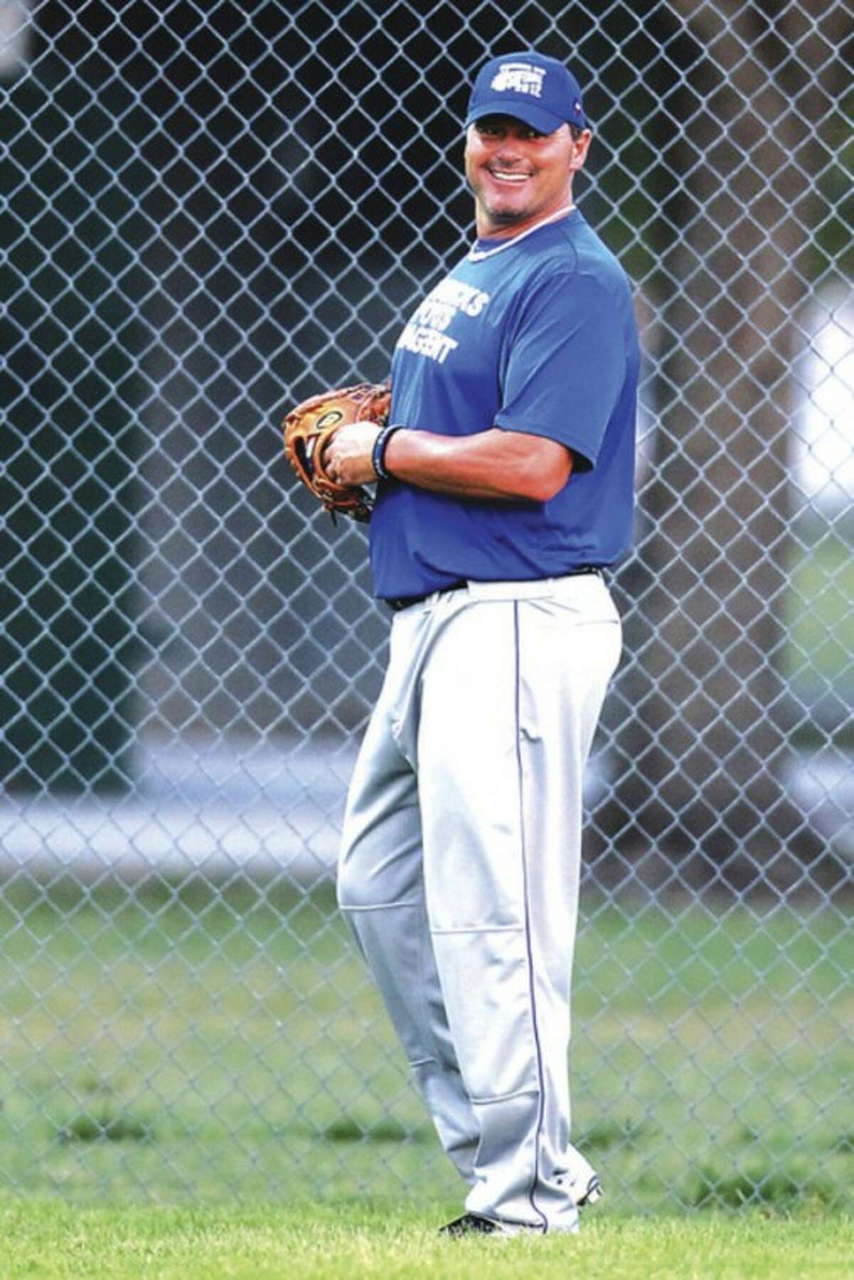 @Blood Red=[C] AP photo Roger Clemens smiles during an over-50 softball game recently. He will pitch tonight against the Bridgeport Bluefish.