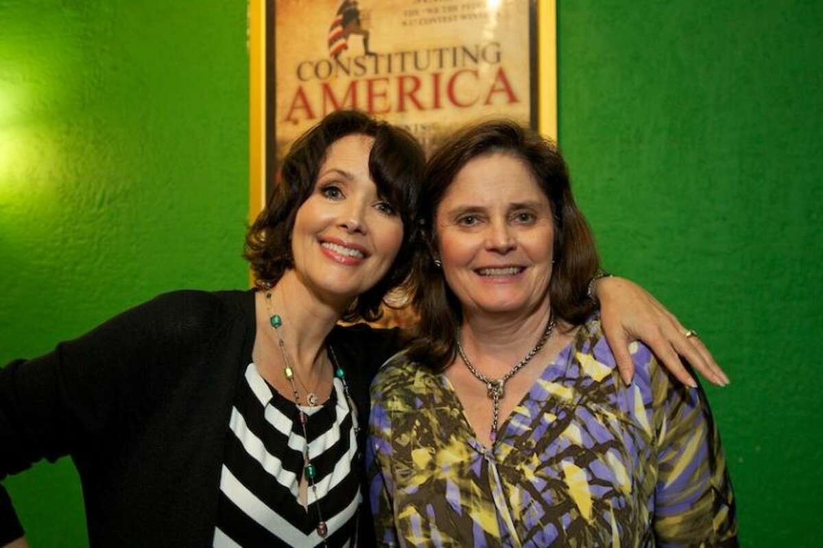 Co-founders of "Constituting America" actress Janine Turner and political organizer Cathy Gillespie at the world premiere of the documentary "We the People 9-17" at the State Cinema in Stamford on June 10, 2013