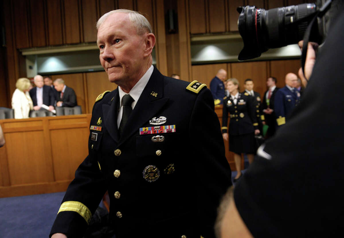 AP Photo/Susan Walsh Joint Chiefs Chairman Gen. Martin Dempsey arrives on Capitol Hill in Washington, Tuesday, June 4, 2013, to to testify before the Senate Armed Services Committee hearing on pending legislation regarding sexual assaults in the military. Determined to stop sexual assault in the military, Congress is spelling out for the services how far lawmakers are willing to go in changing the decades-old military justice system.