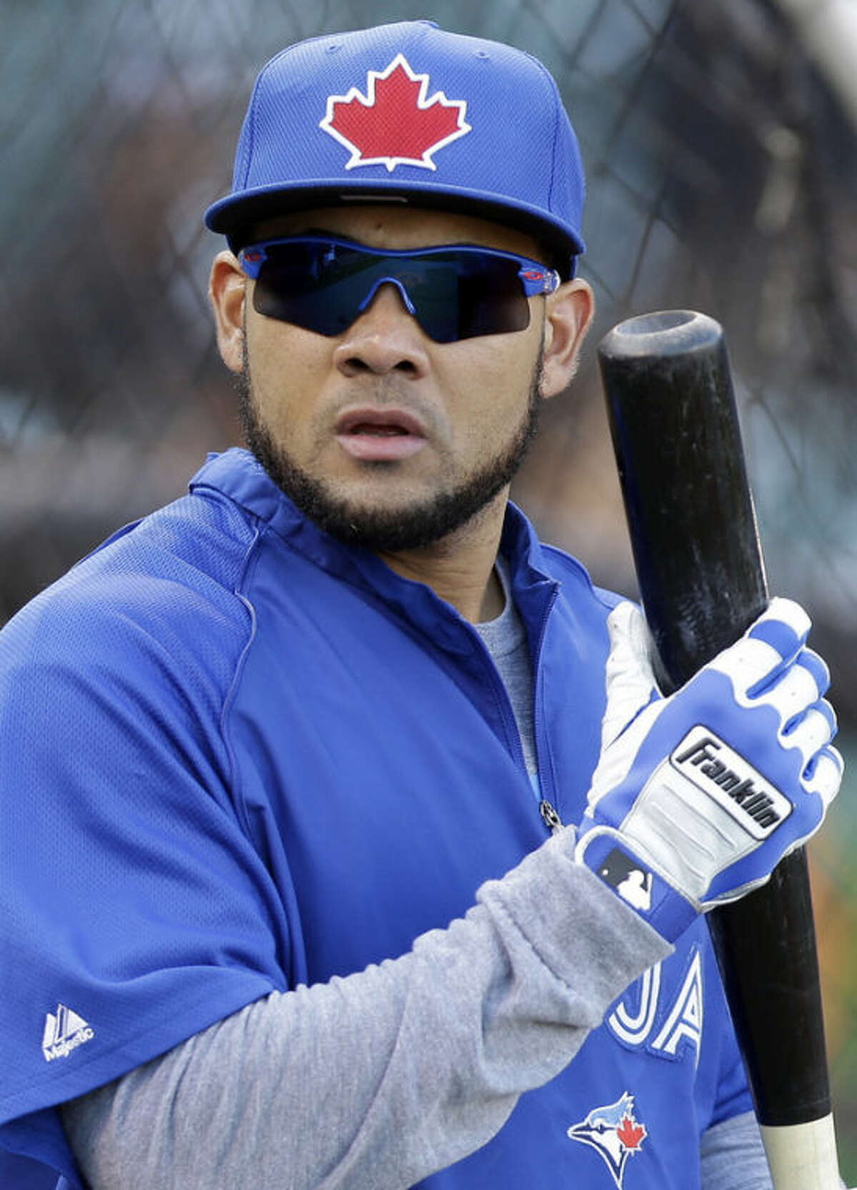 Toronto Blue Jays' Melky Cabrera takes batting practice before a baseball game against the San Francisco Giants on Tuesday, June 4, 2013 in San Francisco. Cabrera wants everyone to know just how sorry he is. Sorry for cheating, sorry for lying, sorry for letting down the San Francisco Giants and their supportive city. Cabrera returned to AT&T Park with Toronto on Tuesday night for the first time since receiving a 50-game suspension last Aug. 15 following a positive testosterone test. A person familiar with the case tells The Associated Press Tuesday June 4, 2013 that the founder of a Miami anti-aging clinic has agreed to talk to Major League Baseball about players linked to performance-enhancing drugs. Alex Rodriguez, Ryan Braun, Nelson Cruz and Melky Cabrera are among the players whose names have been tied to the clinic. (AP Photo/Marcio Jose Sanchez)