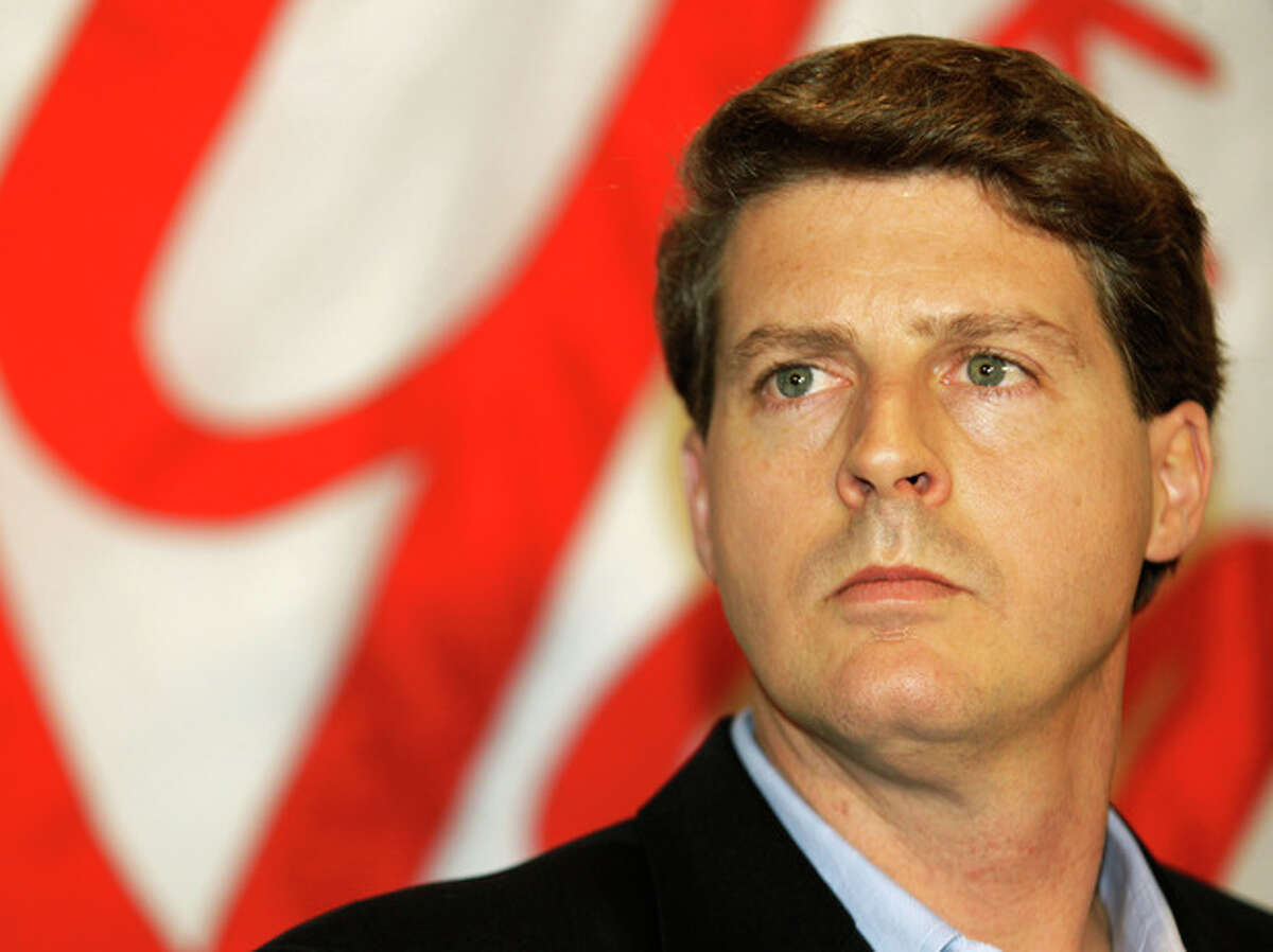 File-This Dec. 18, 2008 file photo shows New York Yankees co-chairman Hal Steinbrenner during a news conference. Steinbrenner says he has been disappointed by Alex Rodriguez's behavior at times during the star third baseman's career in pinstripes. Steinbrenner made the comments after attending a news conference at Yankee Stadium on Monday June 3, 2013 to announce that the Big Ten and Pinstripe Bowl have agreed to an eight-year deal. (AP Photo/Kathy Willens, File)