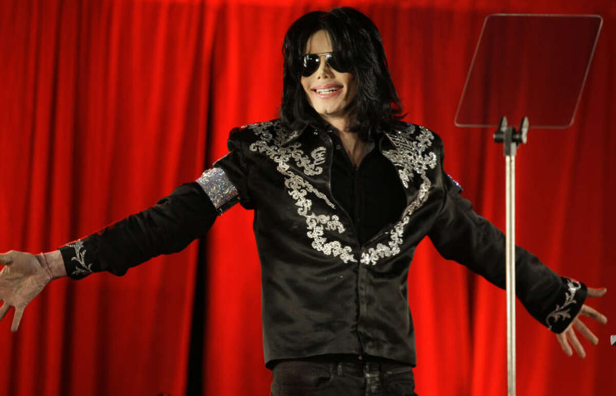 FILE - This March 5, 2009 file photo shows singer Michael Jackson announcing his concerts at the London O2 Arena. Michael Jackson?•s mother sat in court Thursday, May 2, 2013, as a police detective testified that she told him the family had tried drug interventions for the singer, believing he was addicted to painkillers. But Detective Orlando Martinez said Katherine Jackson told him her son refused any help, saying he didn?•t have a drug problem. (AP Photo/Joel Ryan, file)