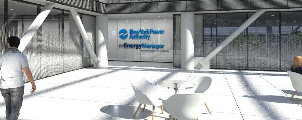 A rendering of the exterior of the energy monitoring lab planned by the New York Power Authority at SUNY Polytechnic Institute.