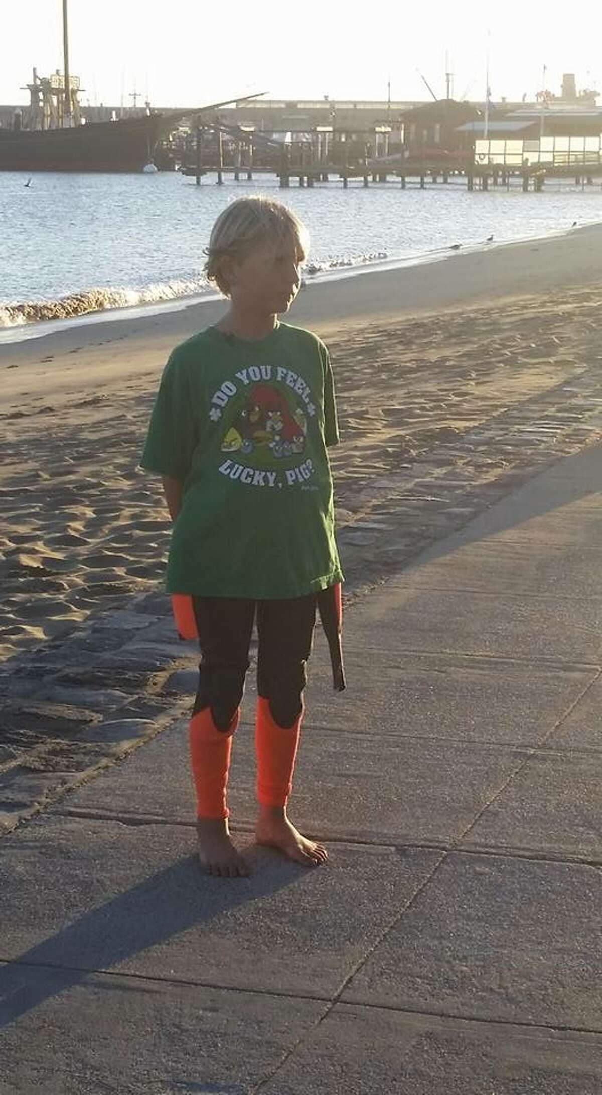 James Savage, 9, of Los Banos, Calif., became the youngest person to ever swim from the San Francisco shore to Alcatraz and back on June 14, 2016.