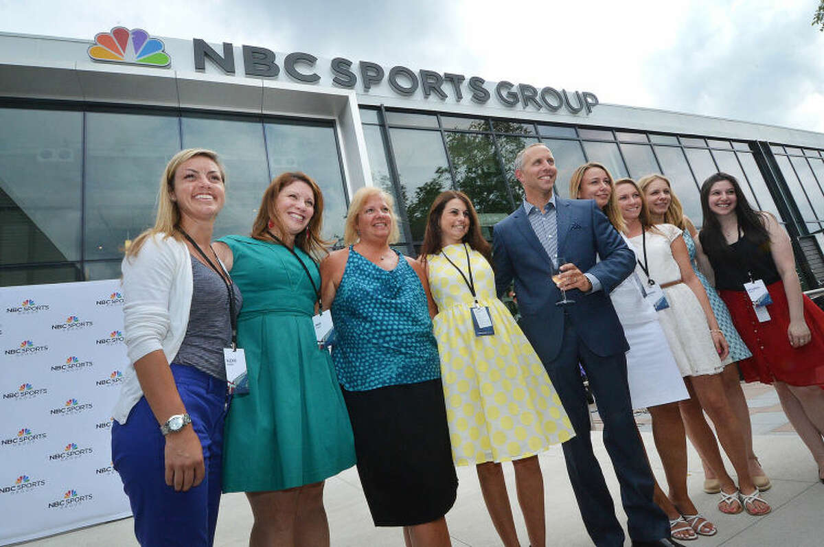 Hour Photo/Alex von Kleydorff . NBC Sports Group Sr. Vice President Bob Landau poses for a photo in front of Headquaters.