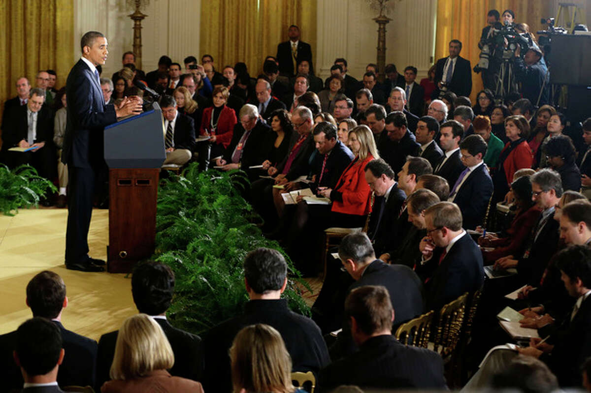 President Barack Obama answers a question during a news conference in the East Room of the White House in Washington, Wednesday, Nov.14, 2012. (AP Photo/Charles Dharapak)