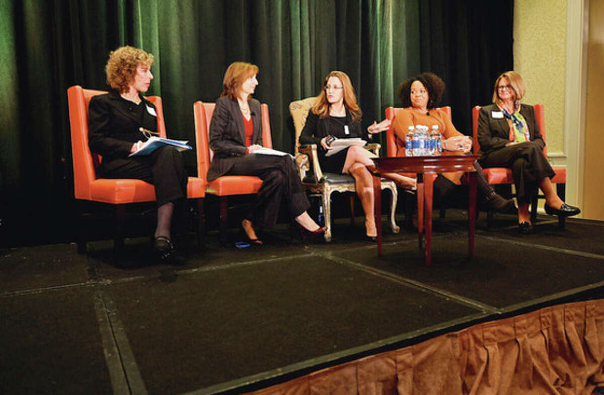 The Women's Business Development Council (WBDC) annual Business Breakfast held a panel discussion at the Stamford Marriott Thursday. Hour photo / Erik Trautmann