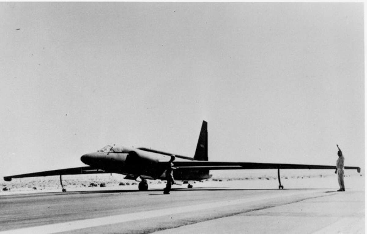 A U-2 spy plane is tested at an airstrip 90 miles north of Las Vegas that became known as Area 51 in this undated, archive photo provided by the CIA. The CIA is acknowledging in the clearest terms yet the existence of Area 51, the top-secret Cold War test site that has been the subject of conspiracy theories for decades. (AP Photo/CIA)
