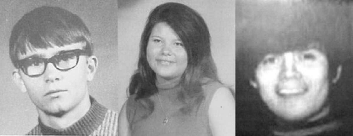 In this combination photo provided by the Beckham County, Okla., Sheriff's Department shows three teens missing from Sayre, Okla., since Nov. 20, 1970. From left are Jimmy Allen Williams, Leah Gail Johnson and Thomas Michael Rios. Police believe they may finally have found the remains of the teens after divers on a training exercise discovered a car containing skeletal remains in Foss Lake. (AP Photo/Beckham County Sherrif's Departmemt via the Sayre Record)