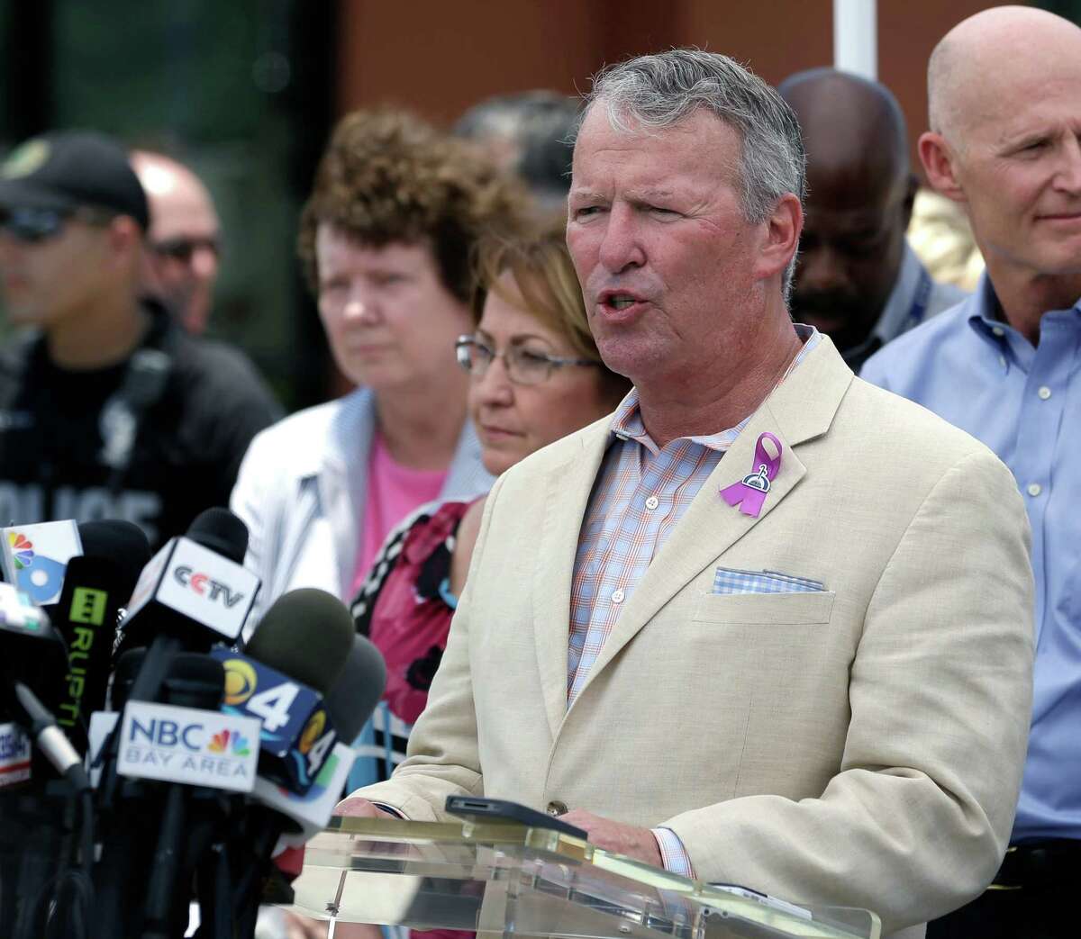 Orlando Mayor Buddy Dyer speaks during a news conference update about the recent mass shootings at the Pulse nightclub, Wednesday, June 15, 2016, in Orlando, Fla. (AP Photo/John Raoux) ORG XMIT: FLJR103