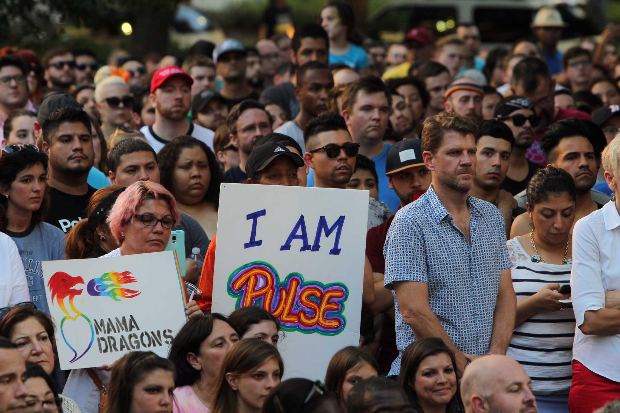 Hundreds gather for candlelight vigil in honor of 49 slain Sunday in