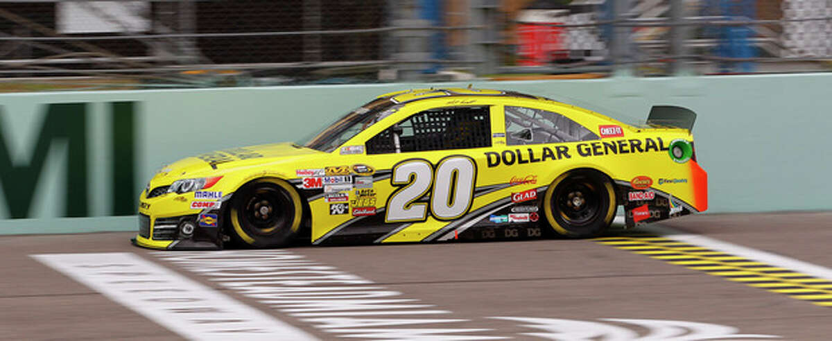 Driver Matt Kenseth drive a lap during practice for Sunday's NASCAR Sprint Cup series auto race Friday, Nov. 15, 2013, at Homestead-Miami Speedway in Homestead, Fla. (AP Photo/Terry Renna)