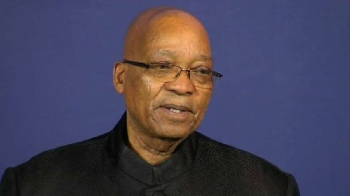 In this image from TV, President of South Africa Jacob Zuma talks to the media Thursday Dec. 5, 2013, from a podium in Pretoria, South Africa. Zuma announced Thursday that former President Nelson Mandela has died. (AP Photo/SABC pool)