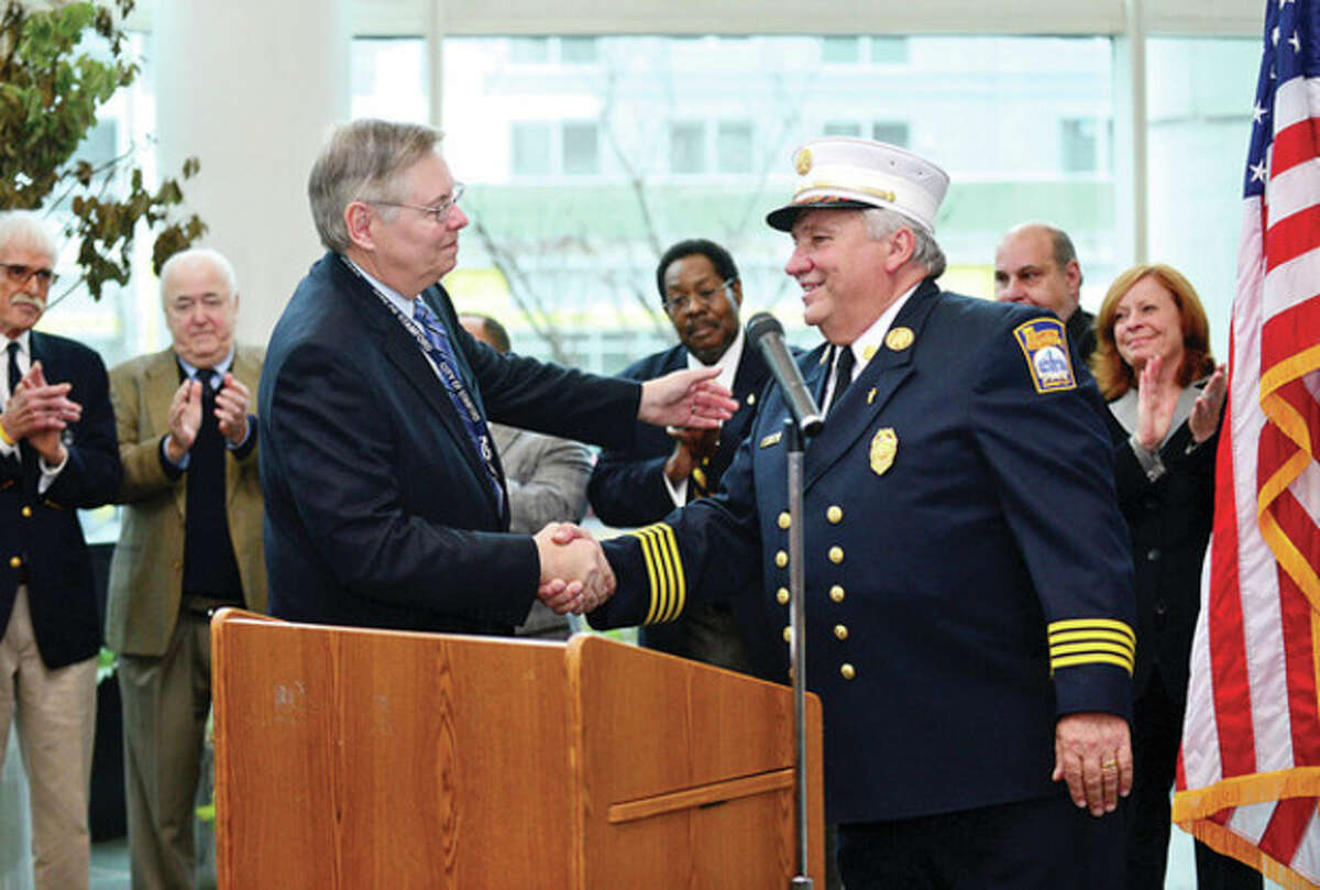 Mayor David Martin appoints several public safety officials including new fire Chief Peter Brown.